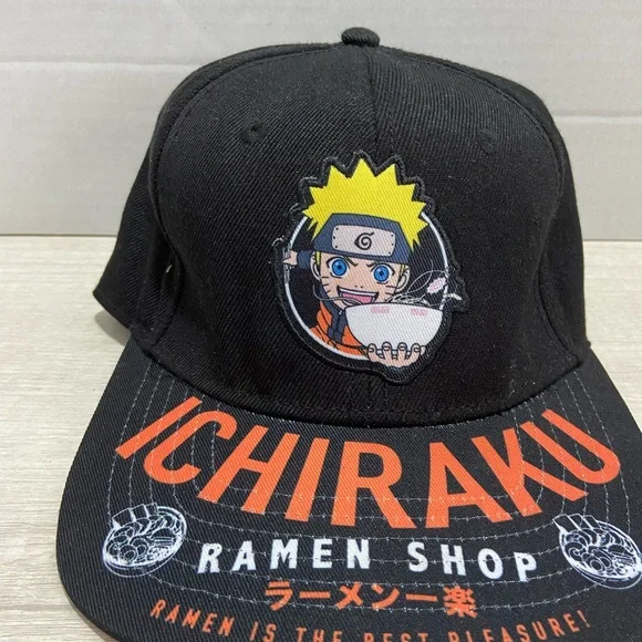 Men's Hat. Snapback. Black & Orange "Ramen Noodle"  Anime Fans Naruto - Picture 11 of 12